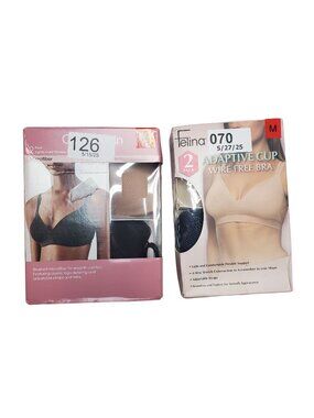 Calvin Klein & Felina 2-Pack Womens Lightly Lined Wireless Bras Size M Black & N